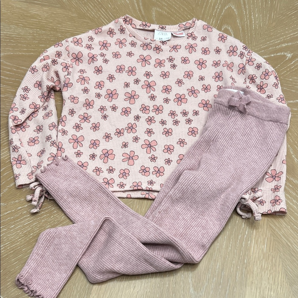 Zara Pink Floral Knit Set